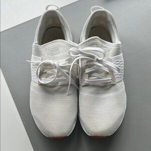 New Balance White Lace-Up Sneakers